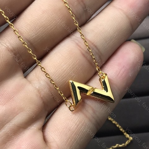 Luxury Rose Gold Pendant Necklace for Women by L - High-Quality 925 Silver with Elegant Letters Design