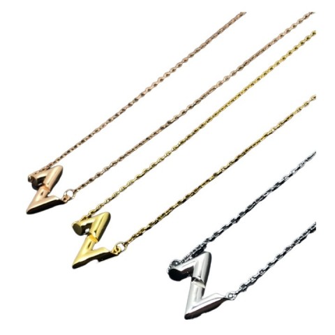 Luxury Rose Gold Pendant Necklace for Women by L - High-Quality 925 Silver with Elegant Letters Design