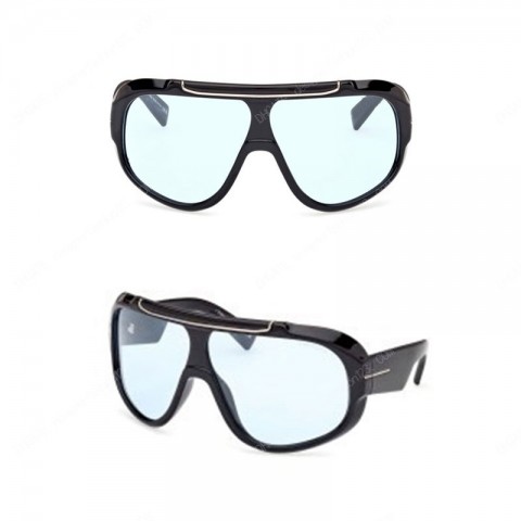 Luxury Skatola Catone Men's Chunky Plate Sunglasses - Classic Black Oversized Frame