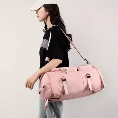 Unisex Embossed Duffel Bag - Large Capacity Travel and Sports Bag with Nylon Lining