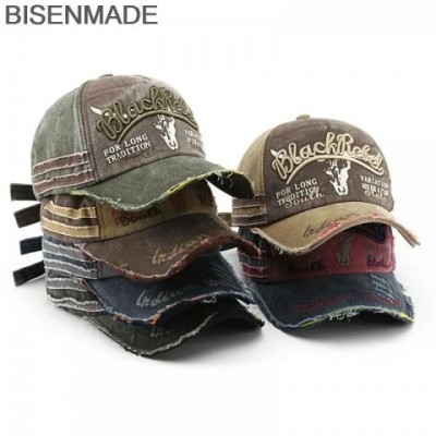BISENMADE Unisex Vintage Denim Baseball Cap with Embroidery