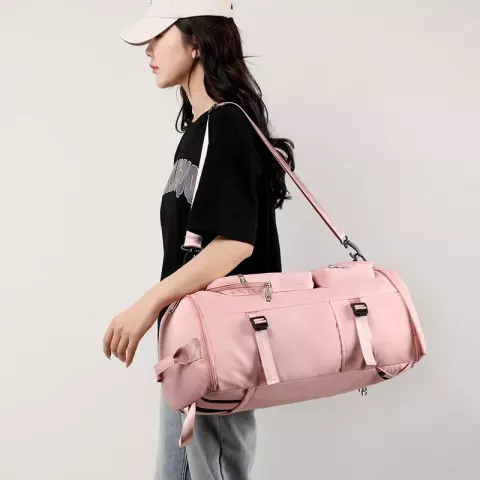 Unisex Embossed Duffel Bag - Large Capacity Travel and Sports Bag with Nylon Lining