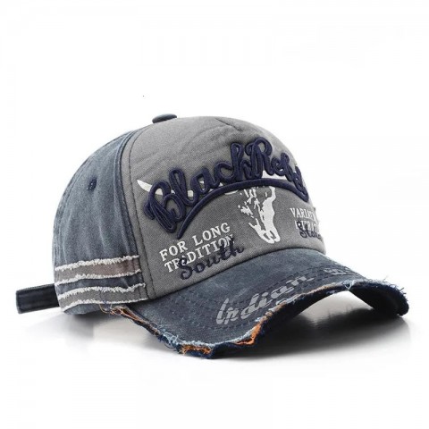BISENMADE Unisex Vintage Denim Baseball Cap with Embroidery