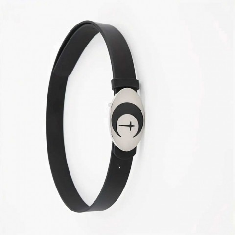 Moon Belts Y2K Retro Black Women's Versatile Casual College Style Daily Commute Fashion Accessory Valentine's Day Gift J250106