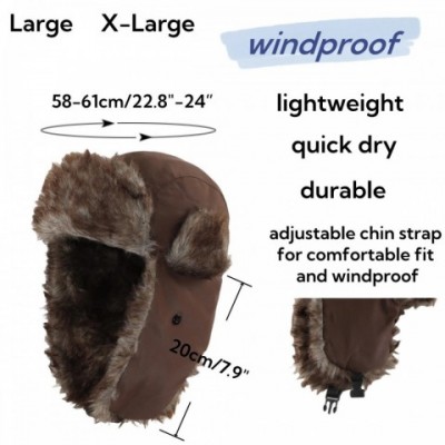 Connectyle Warm Trapper Hat with Faux Fur Ear Flaps - Men's Winter Ski Hat