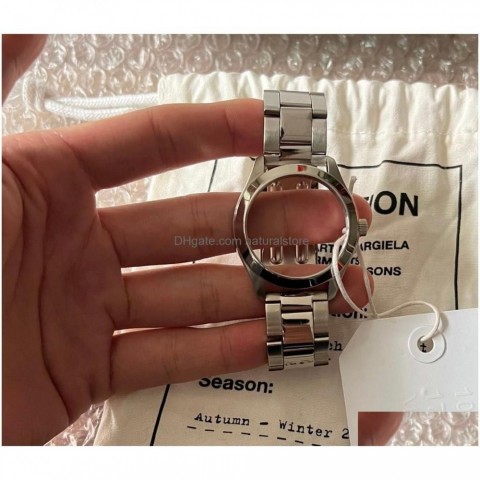 Stainless Steel Hip Hop Watch Bracelet Unisex Chain Jewelry with Lobster Clasp