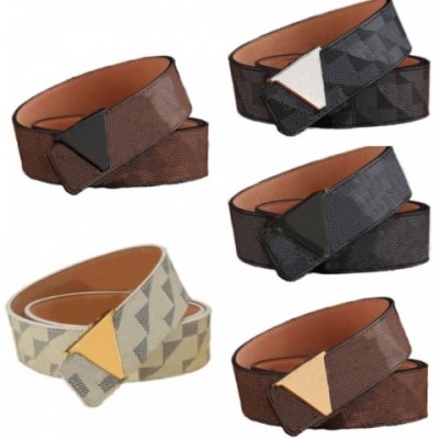 Luxury Men's Designer Black Leather Belt with Plated Gold Buckle