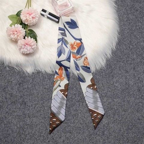 New Lavender Printed Silk Scarf for Women - Ultra Fine & Stylish W250107