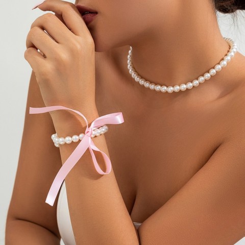 Jewelry Long Bow Collar Chain for Women