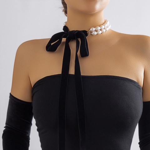 Jewelry Long Bow Collar Chain for Women
