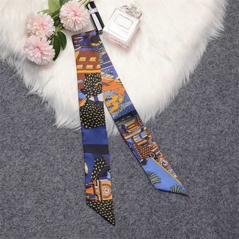 New Lavender Printed Silk Scarf for Women - Ultra Fine & Stylish W250107
