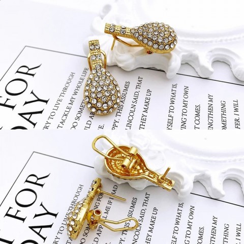 Dubai Gold Women's Jewelry Set with Classic Necklace and Charm Bracelet