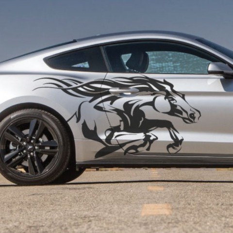 Horse Running Tribal Design Vinyl Stickers for Car and Pickup Truck