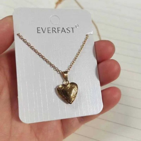 Tiny Heart Floating Locket Necklace for Women & Men by Q240525