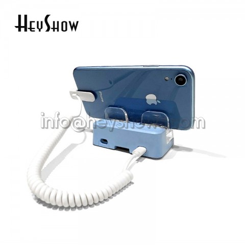 Blue Acrylic Security Stand for Smartphones with Anti-Theft Alarm