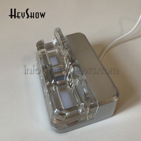 Blue Acrylic Security Stand for Smartphones with Anti-Theft Alarm