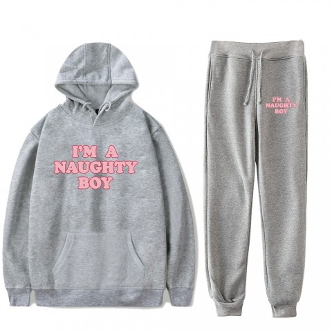 Baylen Levine Naughty Boy Streetwear Logo Rapper Full Sleeve Hoodie Set for Women