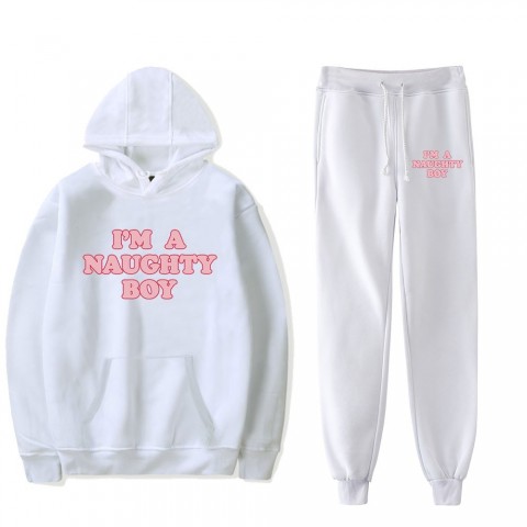 Baylen Levine Naughty Boy Streetwear Logo Rapper Full Sleeve Hoodie Set for Women