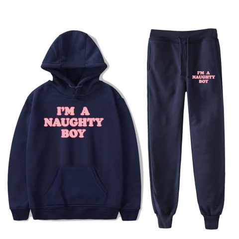 Baylen Levine Naughty Boy Streetwear Logo Rapper Full Sleeve Hoodie Set for Women