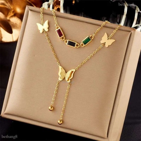 Jesus Cross 18k Gold Plated Pendant Necklace for Women
