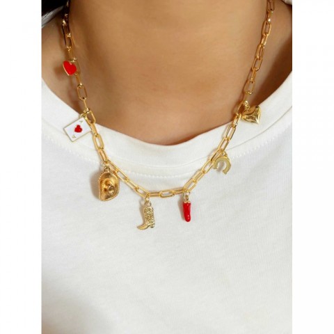 Mood Tracker Creative Stainless Steel Bow Strawberry Pendant Necklace - Women's Charm Jewel