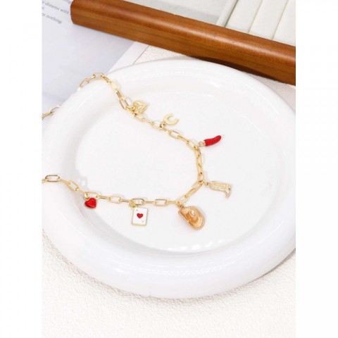 Mood Tracker Creative Stainless Steel Bow Strawberry Pendant Necklace - Women's Charm Jewel