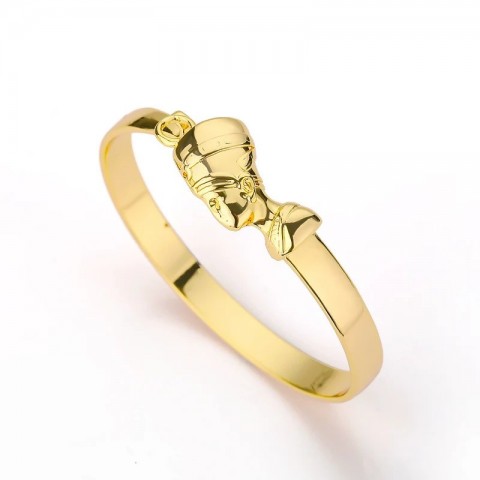 African Inspired Nefertiti Queen Bracelet for Women - Adjustable Stainless Steel Cuff Gift