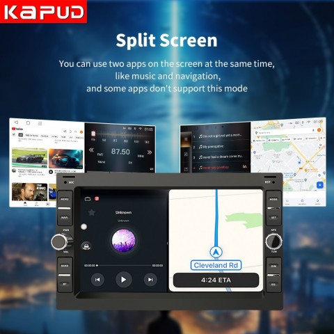 Kapud 7 Inch Android 12 Car Radio For VW Polo 9n3 Passat B5 MK4 MK5 Sharan Jetta Bora Transport T5 With CarPlay