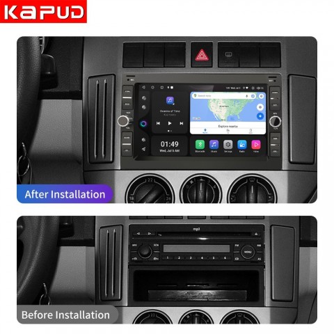 Kapud 7 Inch Android 12 Car Radio For VW Polo 9n3 Passat B5 MK4 MK5 Sharan Jetta Bora Transport T5 With CarPlay