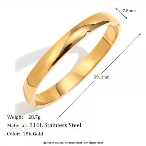 Bangle MamacitaSlay Women's Titanium Gold Plated Bracelet 4mm-8mm
