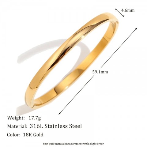 Bangle MamacitaSlay Women's Titanium Gold Plated Bracelet 4mm-8mm