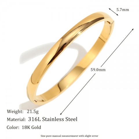 Bangle MamacitaSlay Women's Titanium Gold Plated Bracelet 4mm-8mm