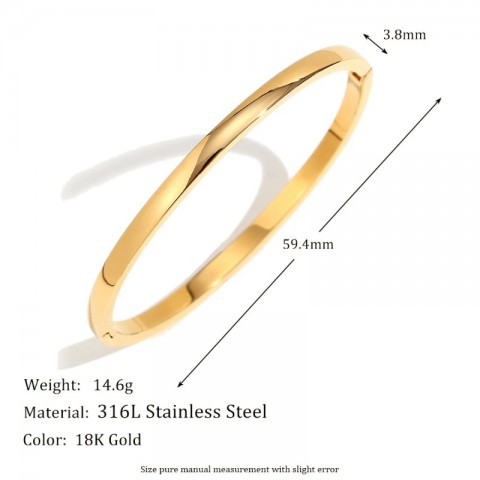 Bangle MamacitaSlay Women's Titanium Gold Plated Bracelet 4mm-8mm