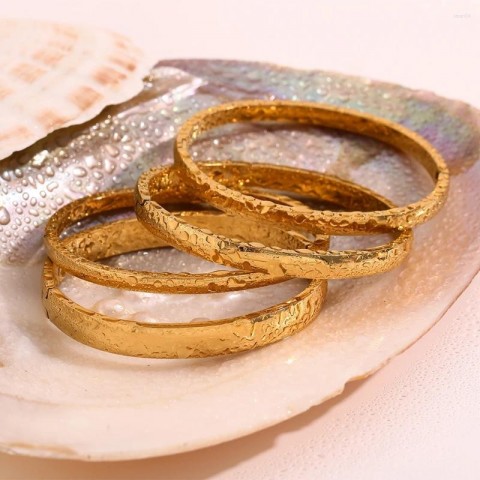 Bangle MamacitaSlay Women's Titanium Gold Plated Bracelet 4mm-8mm