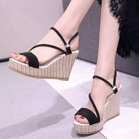 Summer Women's Gladiator Sandals with High Wedge Heels and Open Toe