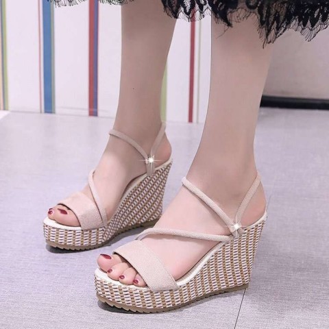 Summer Women's Gladiator Sandals with High Wedge Heels and Open Toe