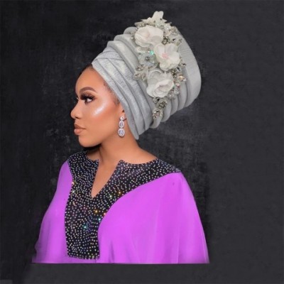 Nigerian Diamond Flower Gel Headband for Women 2024