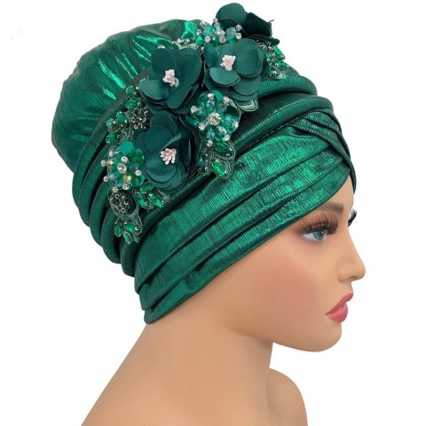 Nigerian Diamond Flower Gel Headband for Women 2024