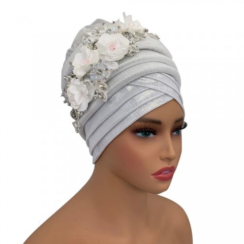 Nigerian Diamond Flower Gel Headband for Women 2024