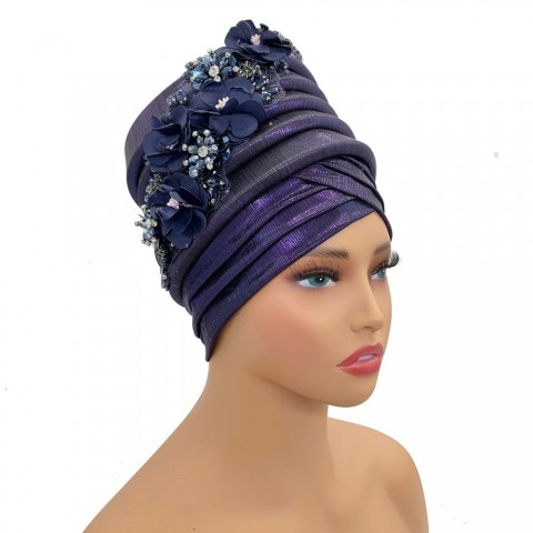 Nigerian Diamond Flower Gel Headband for Women 2024