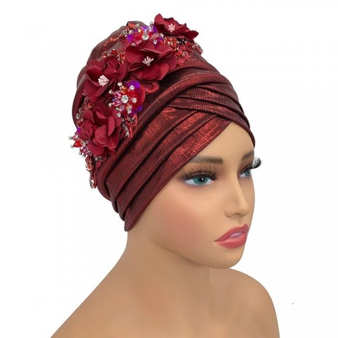 Nigerian Diamond Flower Gel Headband for Women 2024