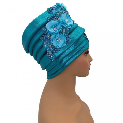 Nigerian Diamond Flower Gel Headband for Women 2024