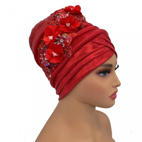 Nigerian Diamond Flower Gel Headband for Women 2024