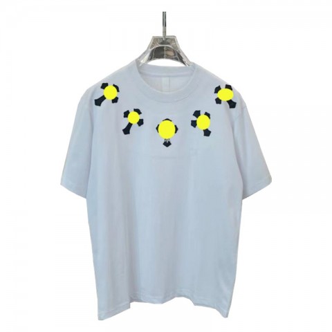 Chrome Men's Anti-Wrinkle Short Sleeve T-Shirt with Horseshoe Sanskrit Cross Design