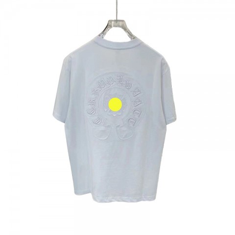 Chrome Men's Anti-Wrinkle Short Sleeve T-Shirt with Horseshoe Sanskrit Cross Design
