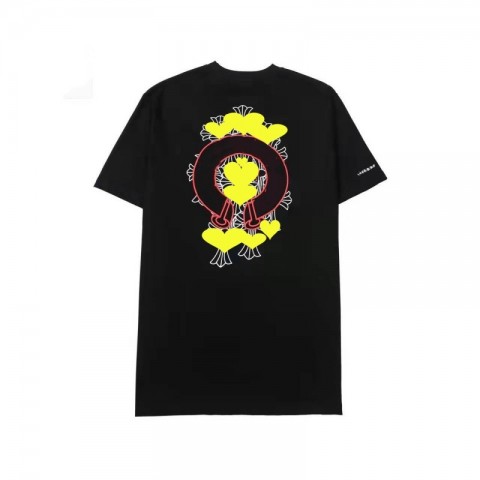 Chrome Men's Anti-Wrinkle Short Sleeve T-Shirt with Horseshoe Sanskrit Cross Design