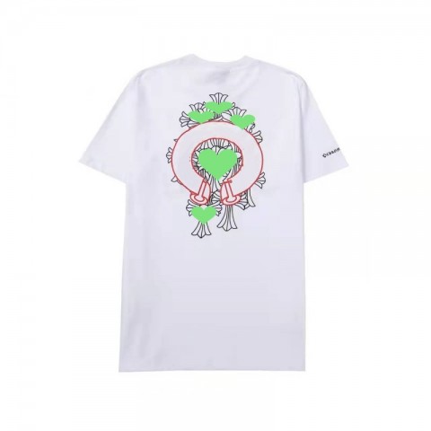 Chrome Men's Anti-Wrinkle Short Sleeve T-Shirt with Horseshoe Sanskrit Cross Design