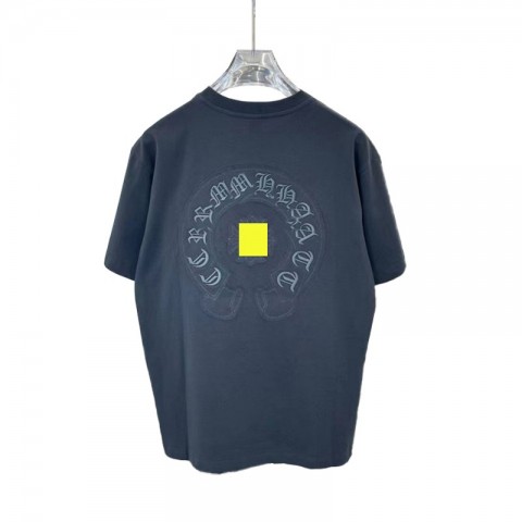 Chrome Men's Anti-Wrinkle Short Sleeve T-Shirt with Horseshoe Sanskrit Cross Design