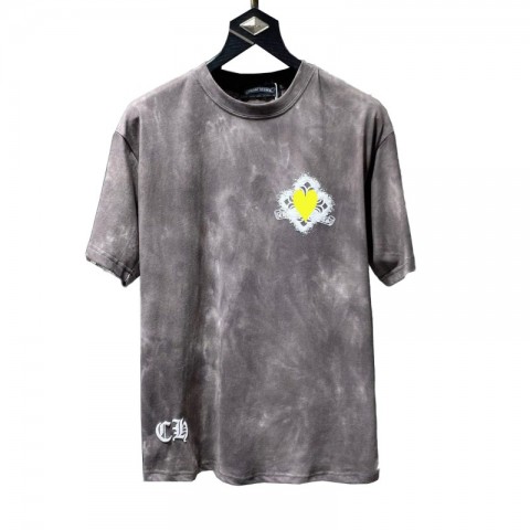 Chrome Men's Anti-Wrinkle Short Sleeve T-Shirt with Horseshoe Sanskrit Cross Design