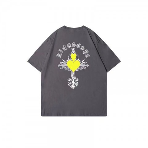 Chrome Men's Anti-Wrinkle Short Sleeve T-Shirt with Horseshoe Sanskrit Cross Design